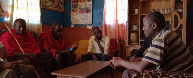 Post data collection debrief with one of the Maasai families.