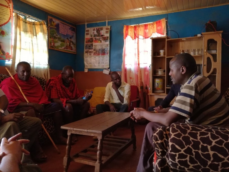 Post data collection debrief with one of the Maasai families.